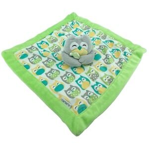 Carter's Gray Owl Baby Lovey Green  Security Blanket